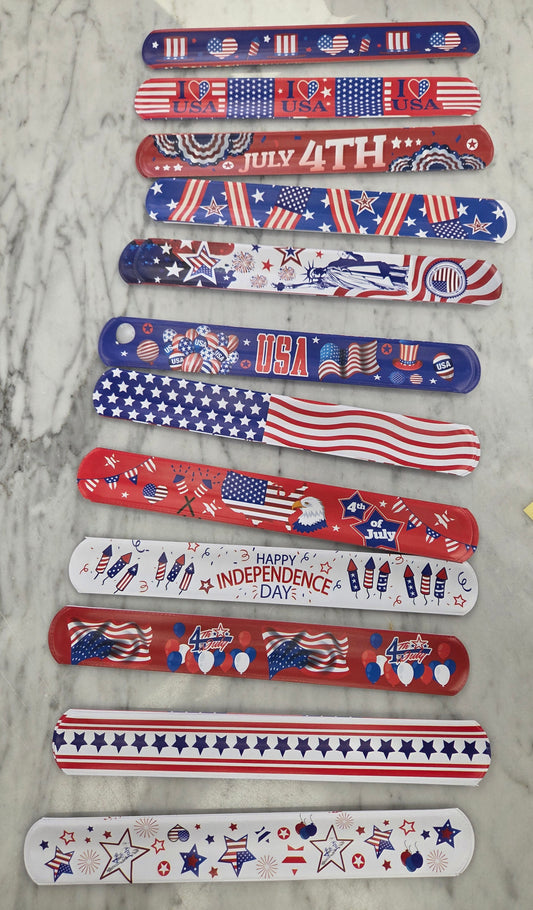 Asstd Patriotic Slap Bracelet