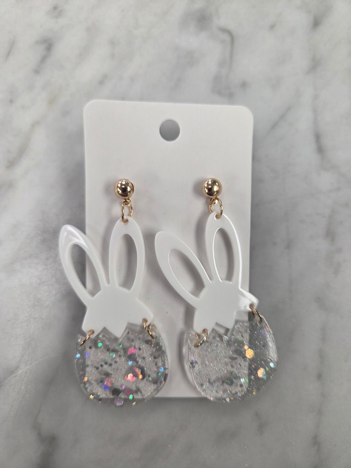 Bunny Drop Earrings - white