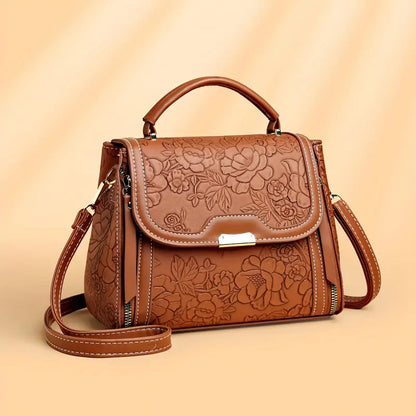 Floral Embossed Handbag