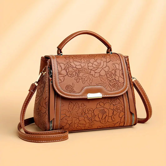 Floral Embossed Handbag