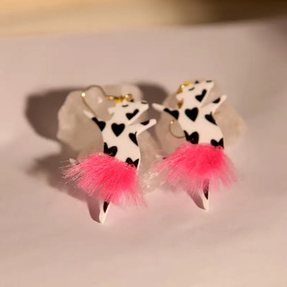 Tutu Cow Dangle Earrings
