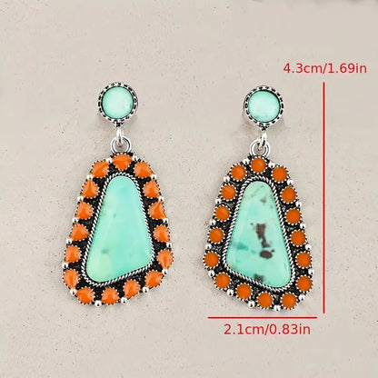 Bohemian Geometric Resin Dangle Earrings