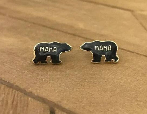 'Mama Bear' Signature Enamel Stud Earrings