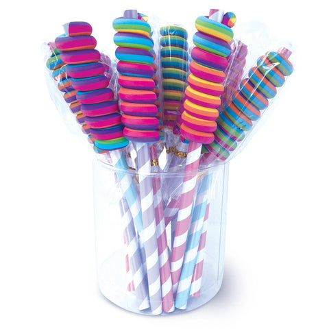 Pencil/Eraser Toppers- Scented Rainbow Twist Lollipop