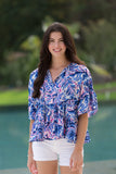 Simply Southern Gather Blouse- Leaf