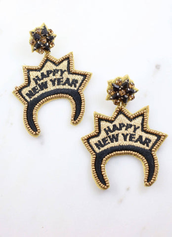 Happy New Year Topper Earring GOLD