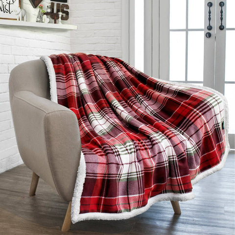 Christmas Cabin Sherpa Throw Blanket