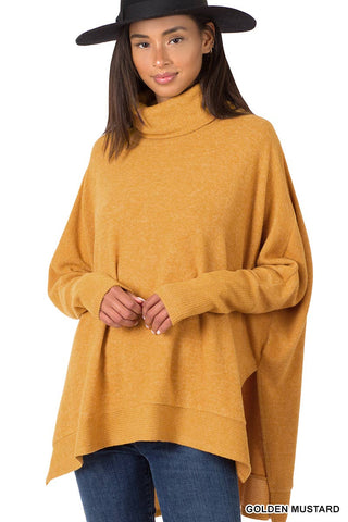 GOLDEN MUSTARD PONCHO SWEATER