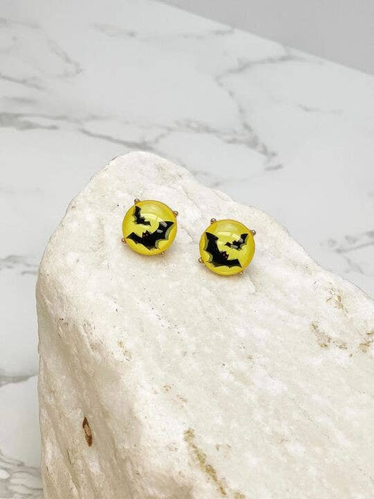 Bat Printed Stud Earrings