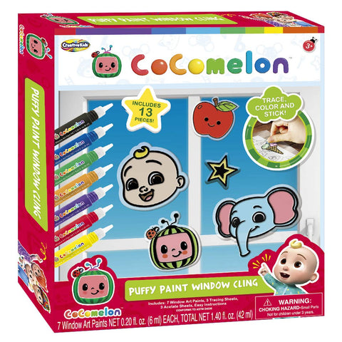 Cocomelon Puffy Paint Window Cling Art For Kids 3+