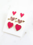 Valentine Heart Earring Set HOT PINK
