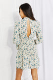 Petal Dew Meadowscape Floral Smocked Mock Neck Mini Dress