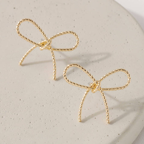 Ribbon Bow Stud Earrings