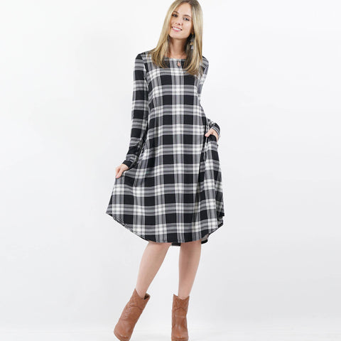 Plaid Side-pocket dress