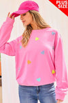 Heart Patch Oversize French Terry Sweater Top