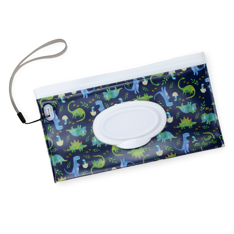 NEW Take and Travel Raining Dinos Pouch Reusable Wipes Case