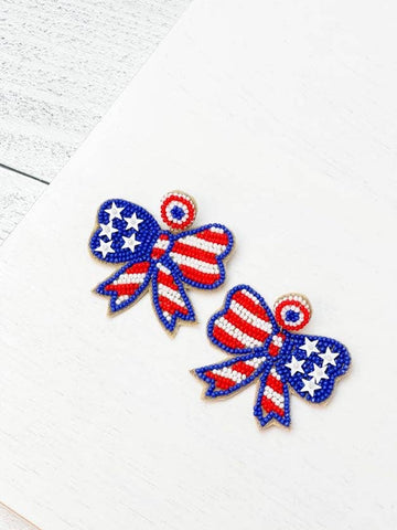 Patriotic Ribbon Dangle Earrings