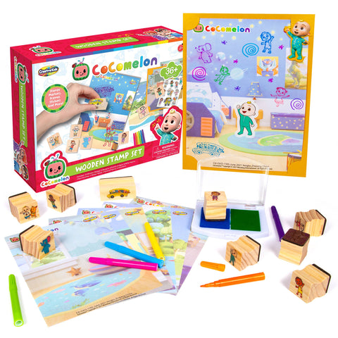 Cocomelon Stamp Set By Creative Kids- 36+ Piece Wooden Stamp