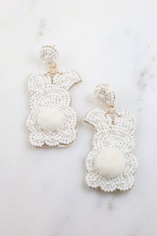 Peter Cottontail Beaded Earring WHITE