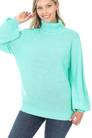 BALLOON SLEEVE SWEATER MINT