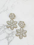 Beaded Snowflake Dangle Earrings