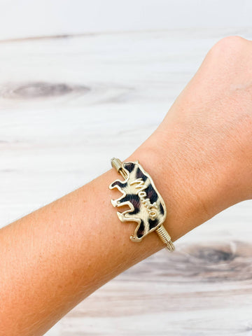 Leopard Print Mama Bear Bangle Bracelet