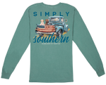 Simply Southern Long Sleeve Comfort Colors Dog Truck Seafoam T-Shirt