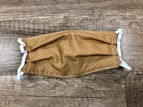 Brown and Gold Polka Dot Mask