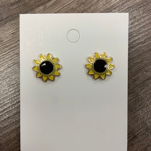 Sunflower Signature Enamel Stud Earrings