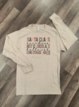 Keffalas Designs Santa, Hot Cocoa, Christmas Lights (Beige) LS T-Shirt