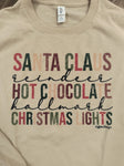 Keffalas Designs Santa, Hot Cocoa, Christmas Lights (Beige) LS T-Shirt