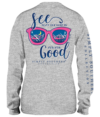 Simply Southern Long Sleeve Good HeatherGrey T Shirt Keffalas