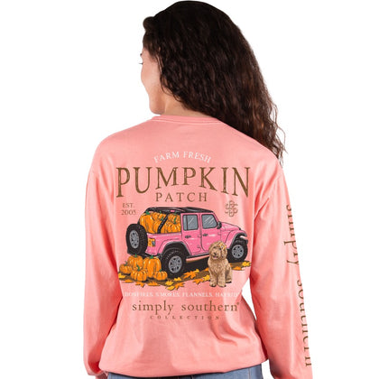 Simply Southern Long Sleeve T-Shirt- Hayride Peach