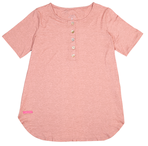 Simply Southern Henley Blouse - Peony