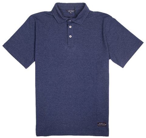 Simply Southern Men's Heather Navy Polo