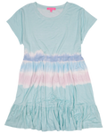 Simply Southern Tie Dye Ruffle Dress Blue