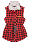 Simply Southern Preppy Vest Sherpa with Buffalo Print