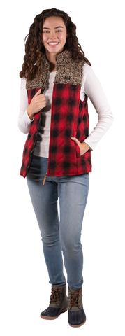 Simply Southern Lumber Jill Vest-Plaid Red