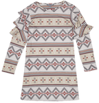 Simply Southern Ruffle Dress-Aztec