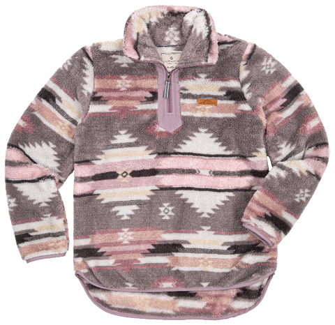 Simply Southern Y Neck Pullover-Aztec