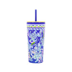 Lilly Pulitzer Tumbler with Straw, Turtle Villa
