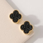 Clover Druzy Stud Earrings