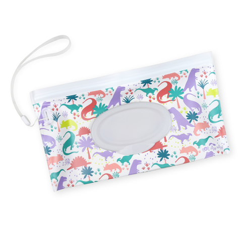 NEW Take and Travel Darling Dinos Pouch Reusable Wipes Case