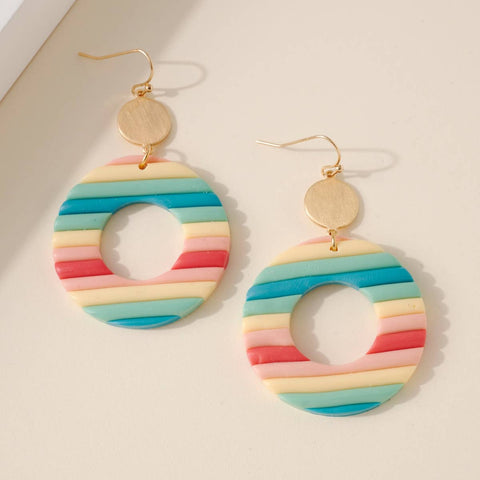 Clay Round Dangling Earrings