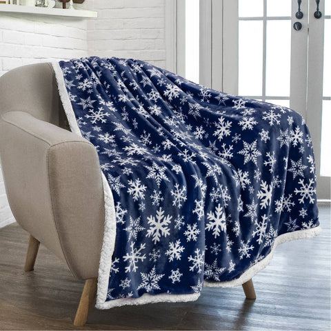Christmas Cabin Sherpa Throw Blanket
