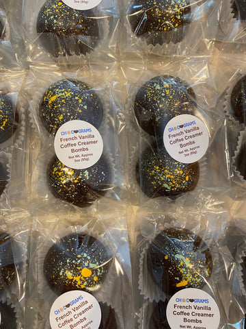 Chocograms Vanilla Carmel Coffee Creamer Milk Chocolate Bombs