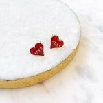 'XOXO Heart' Signature Enamel Stud Earrings