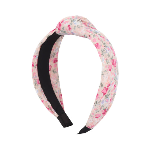 FLORAL PRINT KNOTTED HEADBAND-Pink