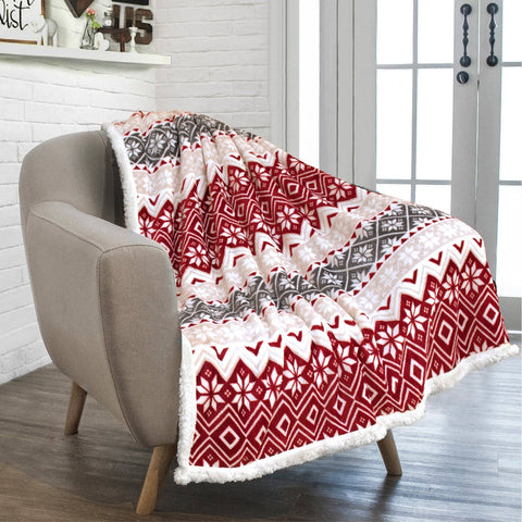 Christmas Cabin Sherpa Throw Blanket