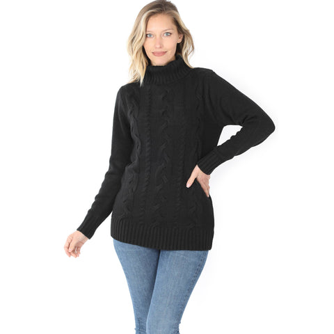 Black Cable Knit Sweater